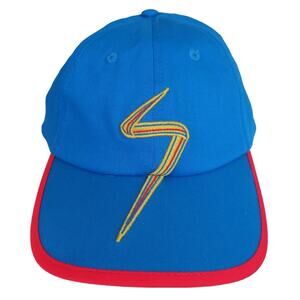 NEW! Disney Ms. Marvel 100% Cotton Logo Cap Baseball Hat Adults Blue Gold Red OS